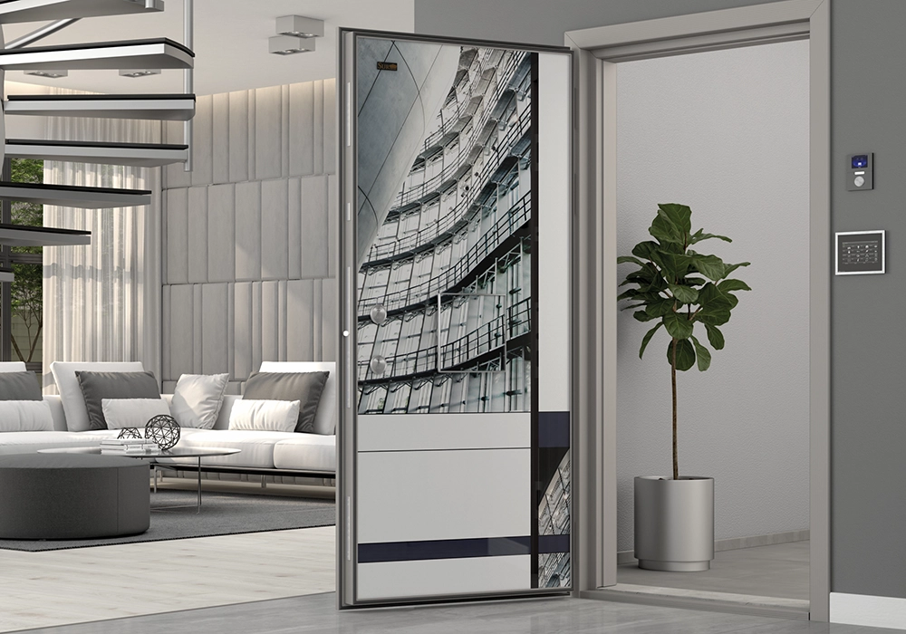 GLASS DİJİTAL BASKI DAİRE KAPISI